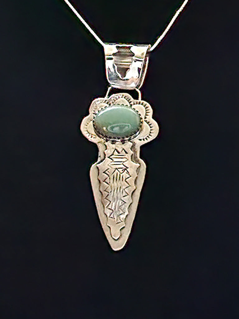 Navajo Sterling Silver & Turquoise Arrowhead Pendent (New)