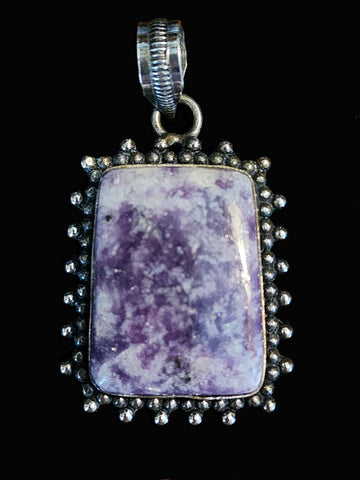 Sterling Silver & Charite Pendant               (Vintage)