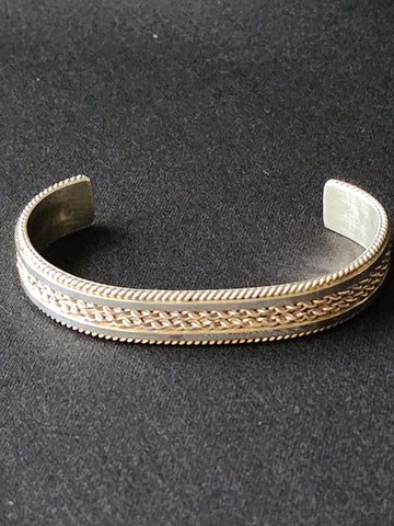 Navaho Sterling Silver Cuff Bracelet    Size 8    (Vintage)  Artist:  