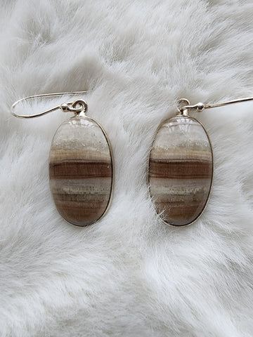 Sterling Silver w/ Natural Brown Aragonite     (New)