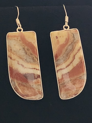 Navajo Sterling Silver & Monument Valley Red Jasper Earrings     (New)