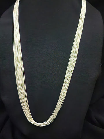 Navajo 30 Strand Sterling Liquid Silver 30in   (Vintage)