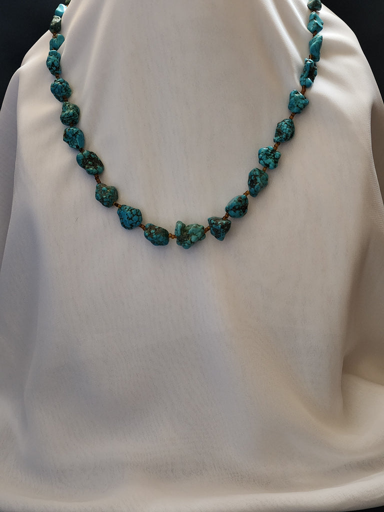 Navajo Turquoise Nugget Necklace  22in   (New)