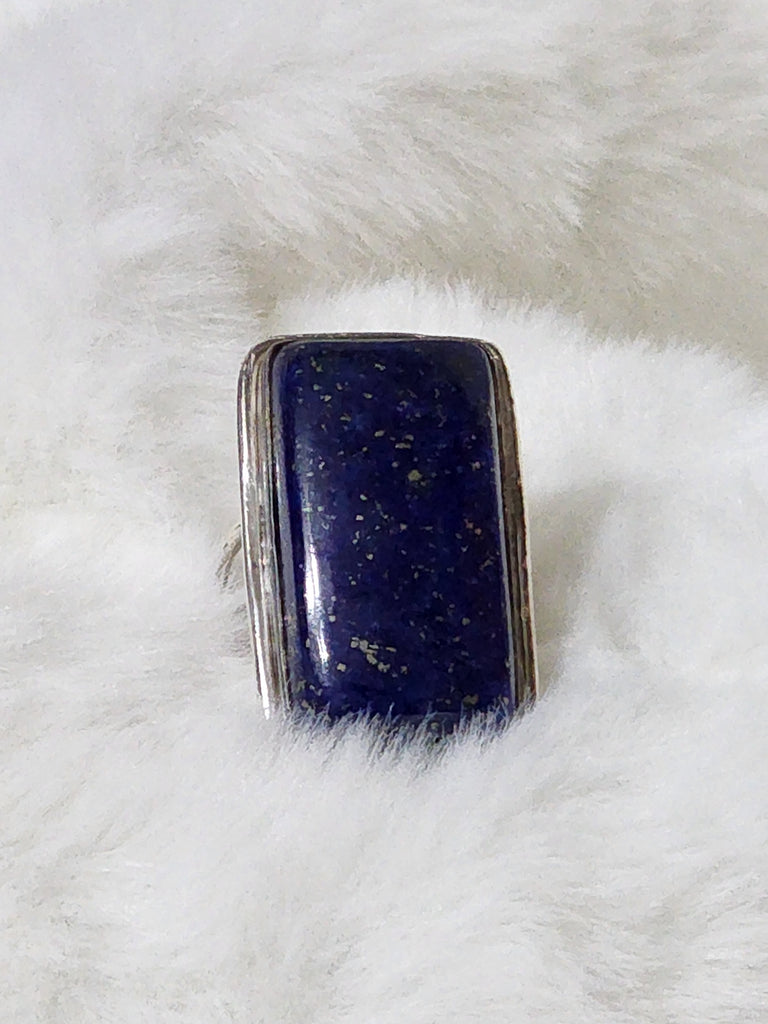 Old Southwest Large Sterling Silver w/ Lapis Lazuli Ring  Size 8    (New)